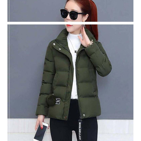 New 2022 Winter Coat Cotton Padded Women's Down Cotton Coats Short Stand-up Collar Zipper Thick Warm Jacket Parkas Overcoat K813 ► Photo 1/6