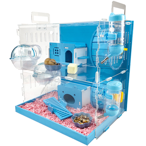 Hamster House Large Size Acrylic Villa Double Guinea Pig Cage Small Pet For A Hamster Bservation Nest ► Photo 1/6