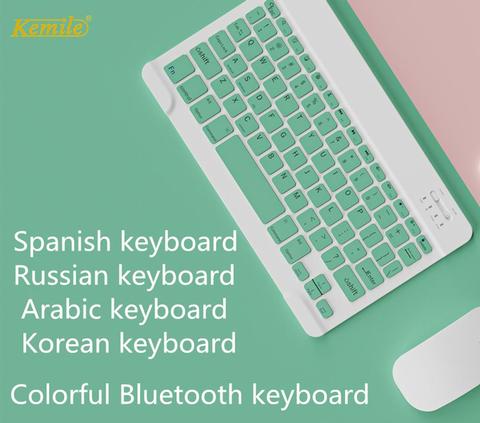 Colorful Arabic Spanish touchpad Keyboard For Samsung Android Tablet For iPad 11 10.2 10.5 For samsung tablet Bluetooth Keyboard ► Photo 1/6
