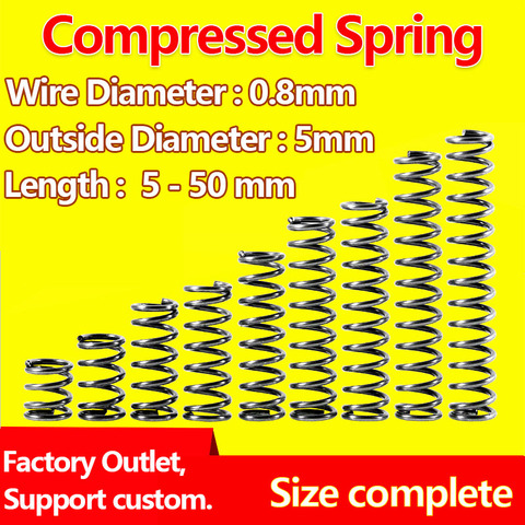 Wire Diameter 0.8mm, Outer Diameter 5mm Compressed Spring Release Spring Mechanical Spring Return Spring Pressure Spring ► Photo 1/6