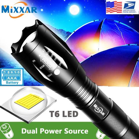 EZK20 Q250 TL360 T6 LED Handheld Tactical Flashlight Zoom Torch Light Camping Lamp for 18650 Rechargeable Battery AAA ► Photo 1/6