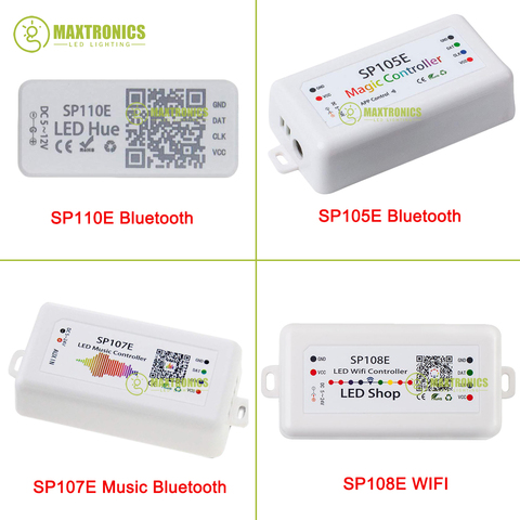 SP108E/107E/105E/110E SPI WIFI Bluetooth pixel IC Music Controller by smart phone APP For WS2812B WS2813 SK6812 Strip DC5-12V ► Photo 1/5