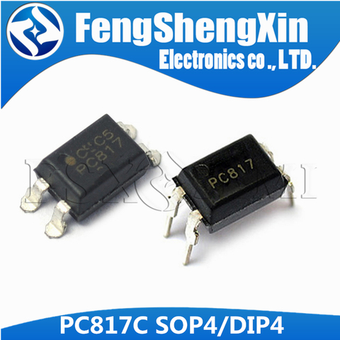 100pcs/lot  PC817C DIP4 SOP4 PC817-C DIP SOP PC817 C DP817C EL817C SOP-4 DIP-4  Optocoupler ► Photo 1/2