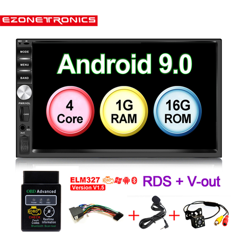 2Din Android 9.0 Car Radio Stereo 7inch Universal Car Player GPS Navigation Wifi Bluetooth OBD2 USB RDS SWC Audio Video No DVD ► Photo 1/6