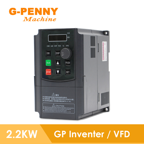 Free Shipping ! GP Inverter 1.5KW / 2.2KW Frequency Converter Variable Input 50/60Hz 220V Variable Frequency Drive Spindle Motor ► Photo 1/6