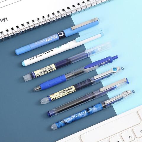 JIANWU 6pcs 7pcs/set Simplicity color Large Gel Pen set 0.5mm quick-drying Straight Pen highlighter for school Stationery kawaii ► Photo 1/6