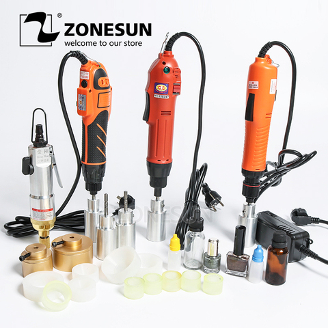 ZONESUN Optional Mix Up Capping Machine Portable Electric With Security Ring Alcohol disinfectant Bottle Capper Screwing ► Photo 1/6