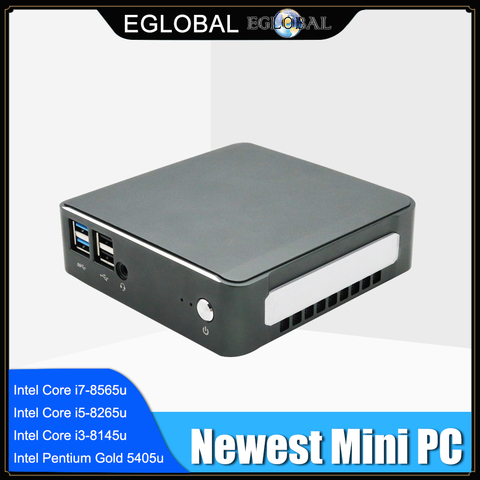 [Intel Core I7-8565U I5-8265U Quad Core] Eglobal Nuc Mini PC i7 Windows 10 Pro 2*DDR4 M.2 NVMe AC WiFi Micro Computer HDMI2.0 DP ► Photo 1/6