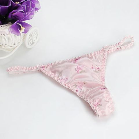 New Sexy Satin Female G-String Plus Size Underwear Low-Rise Panties Thong Easy-Dry&Breathable Seamless Short G-String ► Photo 1/2