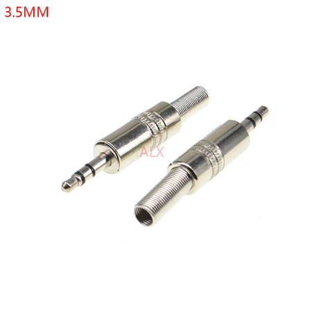 5pcs 3.5mm 3-Pole Stereo Metal Plug Connector 3.5 Plug & Jack Adapter With Soldering Wire Terminals 3.5mm Stereo Plug ► Photo 1/3