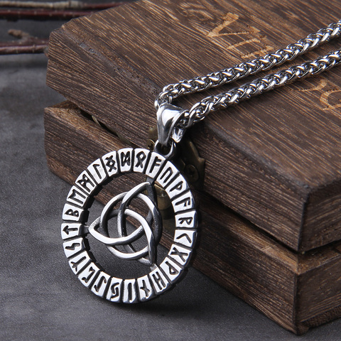 wholesale price stainless steel viking pendant necklace for men new arrival high quality charm jewelry with wooden box ► Photo 1/1