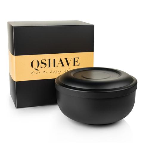 QSHAVE Black Stainless Steel Shaving Soap Bowl Double Edge Razor Brush for Classic Safety Shaving Cream Bowl 11 x 6.8 x 6.3cm ► Photo 1/6