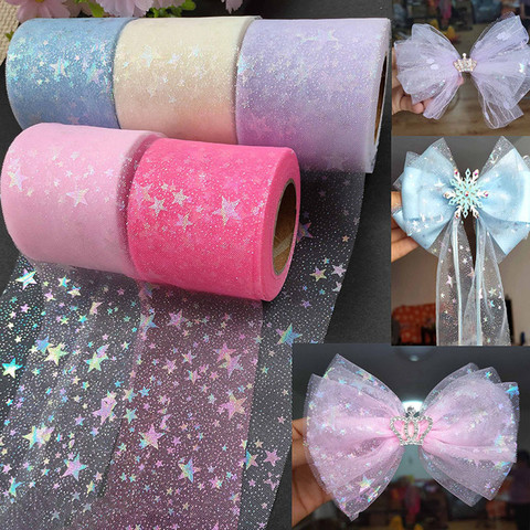 Hot 60mm (25yards/lot) Bling Bling Rainbow Sequin Chiffon Organza Ribbon DIY Handmade Materials Wedding Party Gift Wrap Supplies ► Photo 1/6