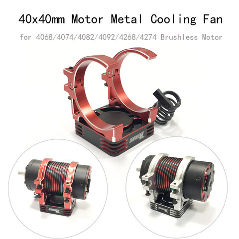 Rocket Motor Fast Cooling Fan 40x40mm Aluminum Fan w/ holder for 1/10 1/8 RC Car 4068 4082 4092 4074 4274 4268 Brushless Motor ► Photo 1/6