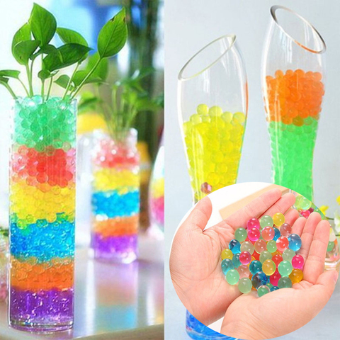 3000pcs/lot Crystal mud hydrogel crystal soil outdoor water beads vase soil grow magic balls colorful wedding home decorations ► Photo 1/6