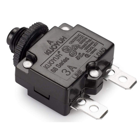 Kuoyuh 88 series 3a resettable thermal switch motor miniature circuit breaker with waterproof cap ► Photo 1/6