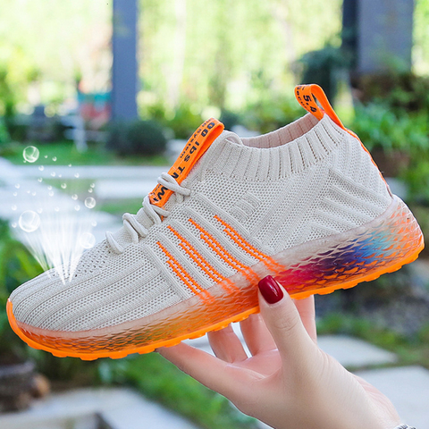 Women Tennis Shoes Breathable Lace-Up Air Mesh Sock Female Sneakers Sports Footwear Tenis Feminino Chaussure Femme Brand Sneaker ► Photo 1/6