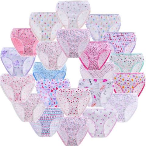 12pcs/Lot Baby Underwear Kids Panties Briefs Girls Underpants 2-12Years