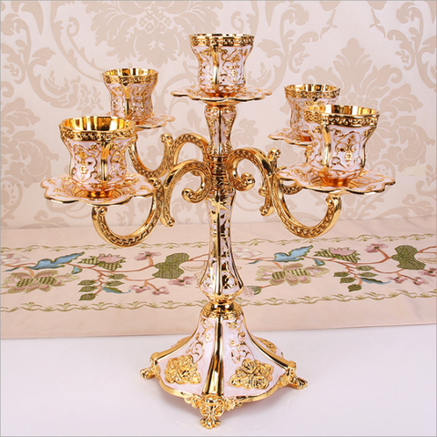 IMUWEN Metal Candle Holders Design Candlestick Luxury Tabletop Stand Wedding Centerpieces Candelabra For Home Decor Candelabrum ► Photo 1/6