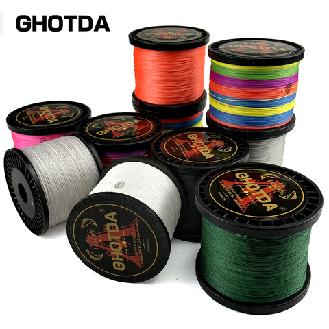 GHOTDA Braided Fishing Line Multifilamen Multicolor 4 Strands 500M 300M 100M 10LB to 120LB Carp PE 100% ► Photo 1/6