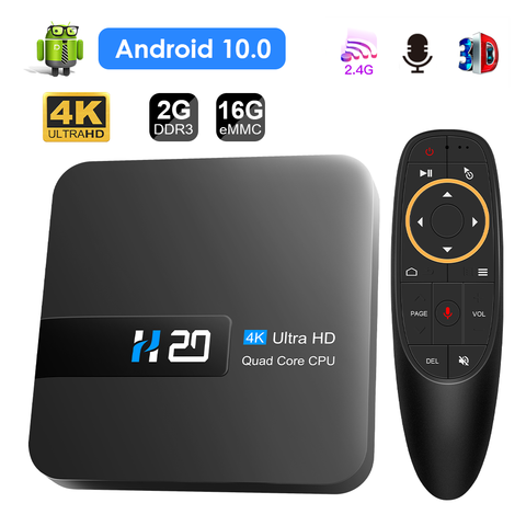 New H20 TV Box Android 10 2GB 16GB 4K TV receiver Media player 3D Video 2.4G Wifi H20 Smart TV BOX Android Set top box ► Photo 1/6