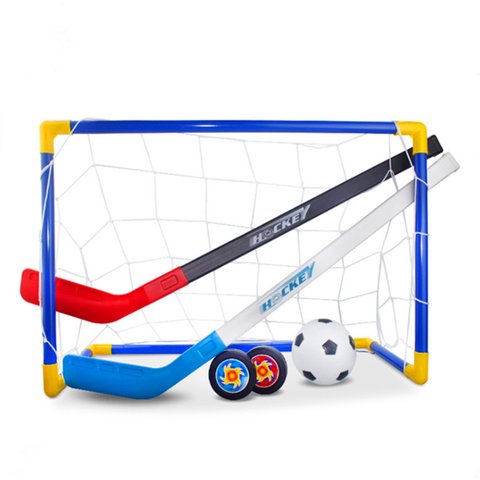 Kids Children Winter Ice Hockey Stick Training Tools Plastic Golf Football Soccer Goal Removable Mini Football Set ► Photo 1/3