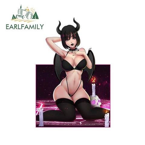 EARLFAMILY 13cm For Succubus Girl Trunk Creative Car Stickers Graffiti Decal Bumper Scratch-proof Vinyl Material Decoration ► Photo 1/6