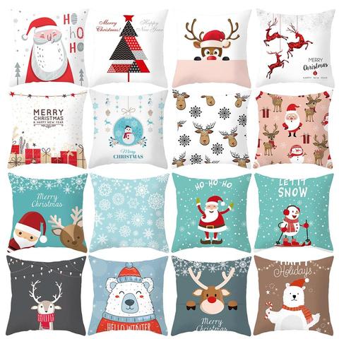 Huiran Merry Christmas Cushion Cover Decorations For Home Navidad 2022 Noel Xmas Ornaments Gifts Cristmas Happy New Year 2022 ► Photo 1/6