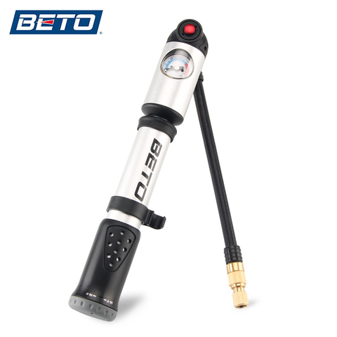 BETO Air 2 in 1 Shock & Tire 2 Stages Mini Bike Pump with Gauge for Fork & Rear Suspension Mountain Bicycle Schrader & Presta ► Photo 1/6