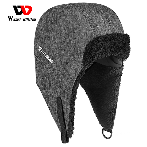 WEST BIKING Winter Sport Hat Warm Thicken Skiing Fishing Hiking Cap Windproof Men Women Hat With Ear Flaps Bike Cycling Caps ► Photo 1/6