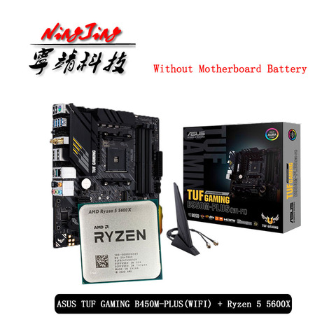 AMD Ryzen 5 5600X R5 5600X CPU + ASUS TUF GAMING B550M PLUS (WI-FI) Motherboard Suit Socket AM4 All new but without cooler ► Photo 1/5
