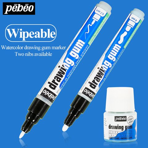 Pebeo Covering Blank Leaving White Marker Pen Drawing Gum 0.7/4mm Watercolor Liquid Supplement Liquid Blocking Liquid 45ml Gum ► Photo 1/6