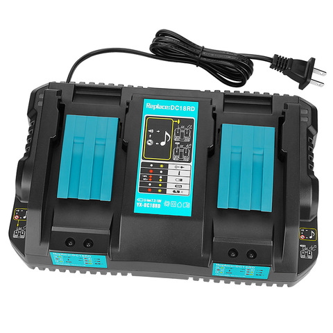 Double Battery Charger For Makita 4A Charging Current 14.4V 18V BL1830 BL1815 Bl1430 BL1420 DC18RC DC18RD DC18RA Power Tool ► Photo 1/6