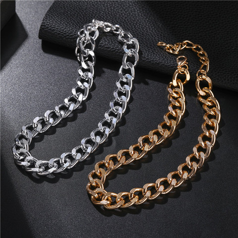 Fashion Gold Color Punk Round Circle Thick Chain Choker Necklace Collar Statement Necklace Clavicle for Women Men Party Jewelry ► Photo 1/6