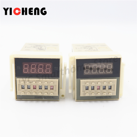 1pcs DH48S-2Z digital display time relay timer power-on delay AC 220V 110V 36V 380V AC DC 24V 12V two open and two closed output ► Photo 1/1