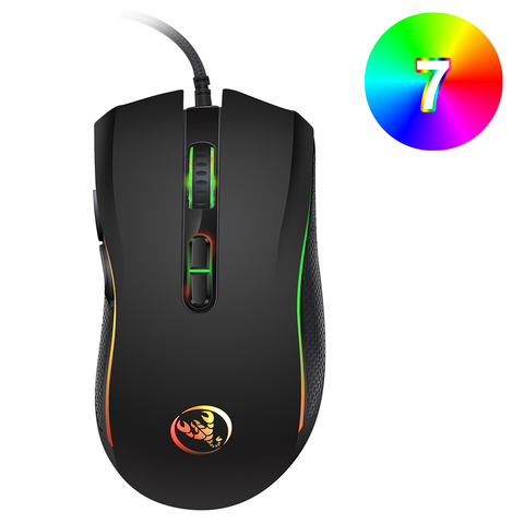 HXSJ A869 3200DPI 7 Buttons 7 colors LED Optical USB Wired Mouse Gamer Mice computer mause mouse Gaming Mouse For Pro Gamer ► Photo 1/6