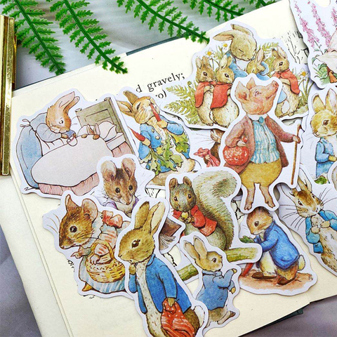 40PCS Vintage Bunny Sticker DIY scrapbook base collage junk diary happy plan phone computer gift sealing decoration sticker ► Photo 1/5