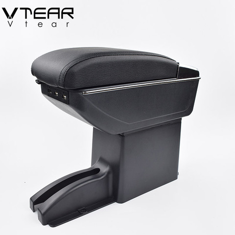 Vtear For Lada Kalina armrest leather arm rest usb storage box car-styling abs decoration accessories automobile interior parts ► Photo 1/1