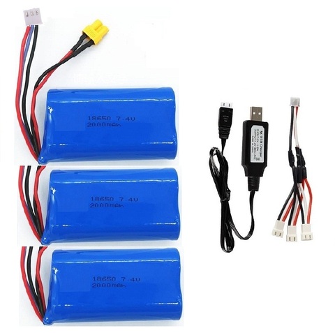 7.4V 2000mAh Li-ion rechargable battery XT30 for HUINA 1580 1583 580 550 582 1/14 23 Channel RC Electric Construction Excavator ► Photo 1/3