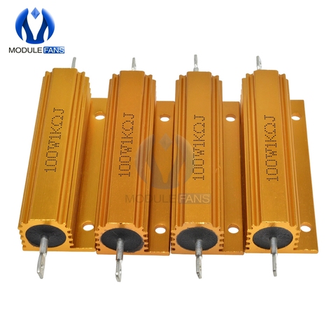 5% +5% -5% 100W Aluminum Shell Housed Case Power Wirewound Resistor 0.5R 1R 2R 4R 6R 8R 10R 20R 0.5/1/2/4/6/8/10/20/50/100 Ohm ► Photo 1/6