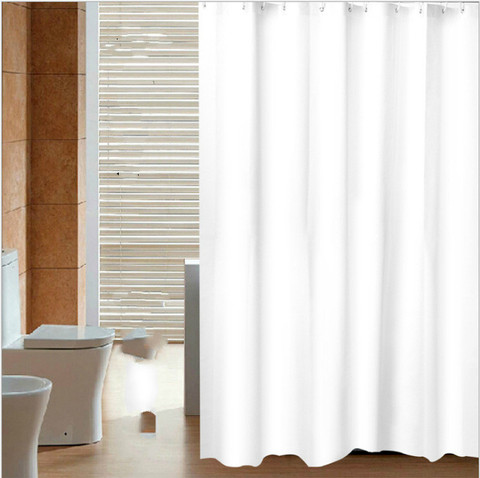 2022 Waterproof Solid PEVA Shower Curtain White Simple Bathroom Curtains Water Proof Bath Curtain for Home/hotel with Rings ► Photo 1/5