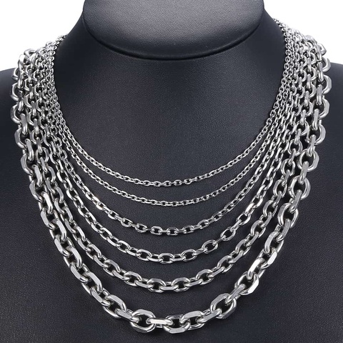 Davieslee Stainless Steel Necklace for Men Women Rolo Link Men's Chain Necklace Wholesale Jewelry 2.5/3/4/6/10mm DLKNM78 ► Photo 1/6