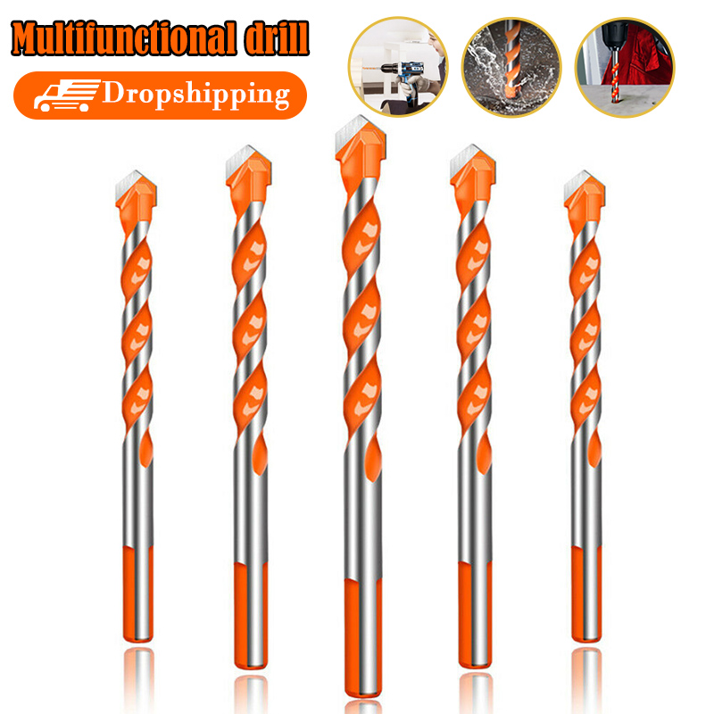 10Pcs Drill Bits Twists Drillhead Wall Ceramic Glass Punching Hole Working Set 