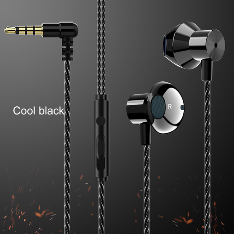 JY168 in-ear metal noise cancelling Earphone wired bass L plug earbuds with handsfree microphone for honor IOS phone gaming MP3 ► Photo 1/6