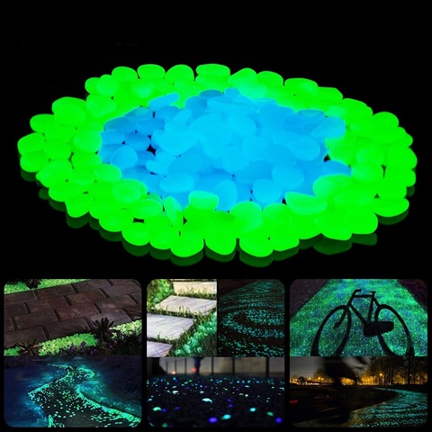 500pcs Garden Glow In The Dark Luminous Pebbles For Walkways Plants Aquarium Decor Glow Stones Fish Tank Garden Decoration ► Photo 1/6