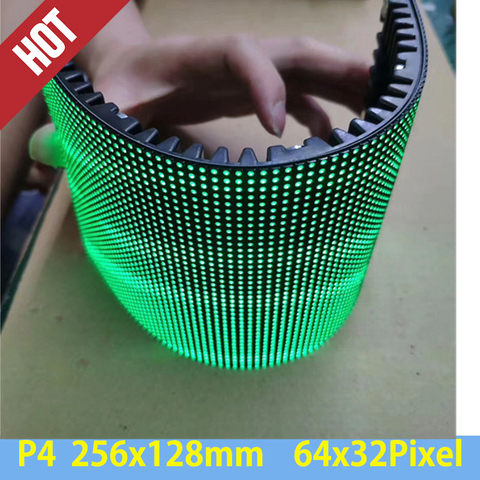 Hot Selling p1.875p2p2.5p3p4 Flexible LED Module Full Color LED Curved Soft LED Display Module 128x256mm ► Photo 1/6