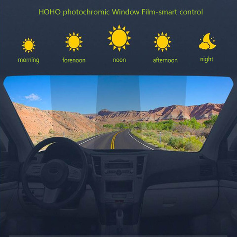HOHOFILM 45%-75%VLT Window Tint Smart Photochromic Film Window Film Heat Proof Solar Tint 152cmx50cm ► Photo 1/6