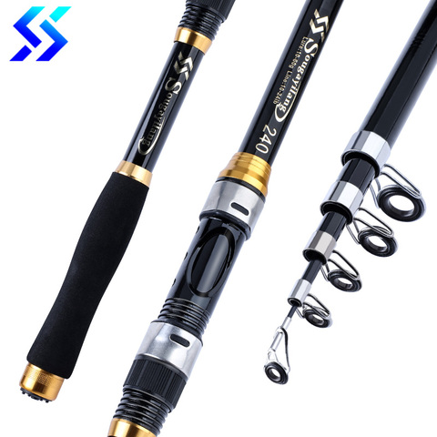 Sougayilang Fishing Rod 1.8m - 3.6m Telescopic Sea Boat Fishing Rod Ultra Light Spinning Rod Fishing Tackle Pesca ► Photo 1/6