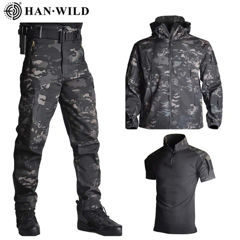 TAD Shark Skin Hunting Jacket Pants Shirts Camping Suits Waterproof Windproof Jackets Softshell Military Uniform Army Clothes ► Photo 1/6