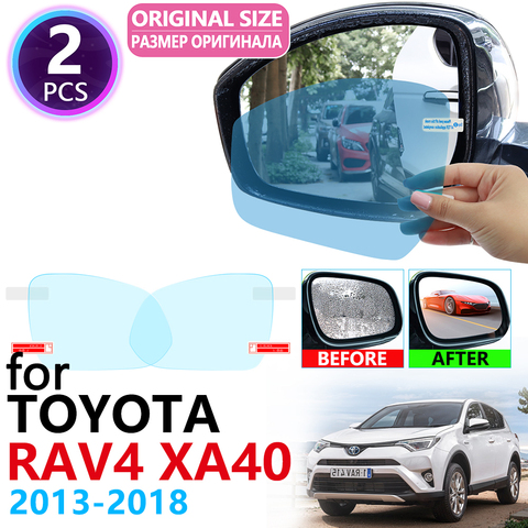 for Toyota Rav4 XA40 RAV 4 40 2013~2022 Full Cover Rearview Mirror Anti-Fog Rainproof Anti Fog Film Accessories 2015 2016 2017 ► Photo 1/6